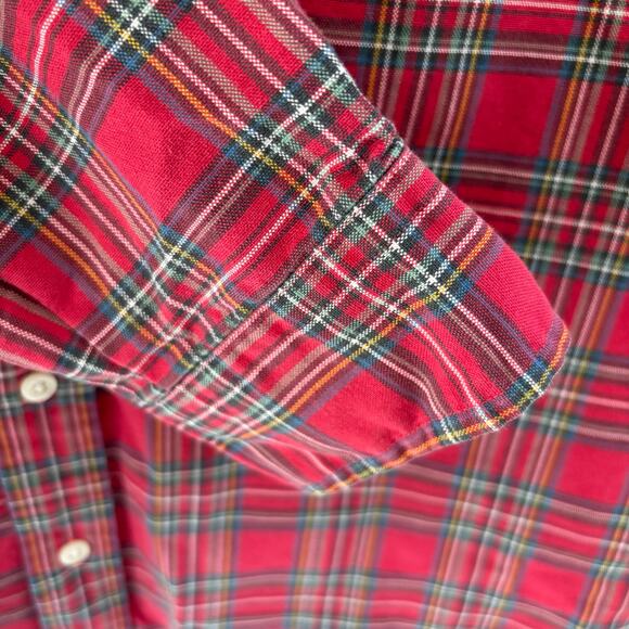 Ralph Lauren Men's Cotton Red Plaid Button Down Holiday Christmas Shirt Size L - Picture 4 of 8